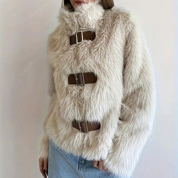 Fluffy Fuzzy Faux Fur Jacket - Picture 2 of 5